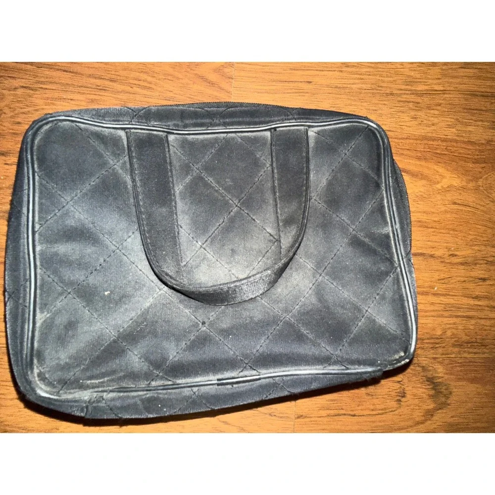 Mary Kay Black‎ Quilted Travel Cosmetic Bag Makeup Organizer Pink Interior